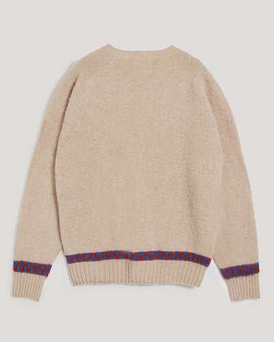 Suedehead Checker Crew Knit ECRU