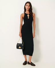 Lorina Ribbed Dress BLACK