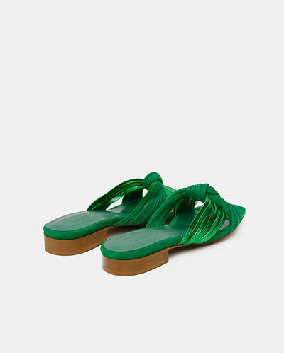 Momo Knot sandal Green Metallic