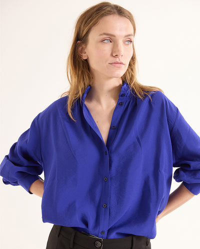 Soline Solid Blouse BLUE