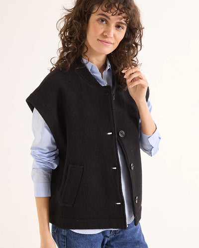 Sonny Boiled Wool Gilet BLACK