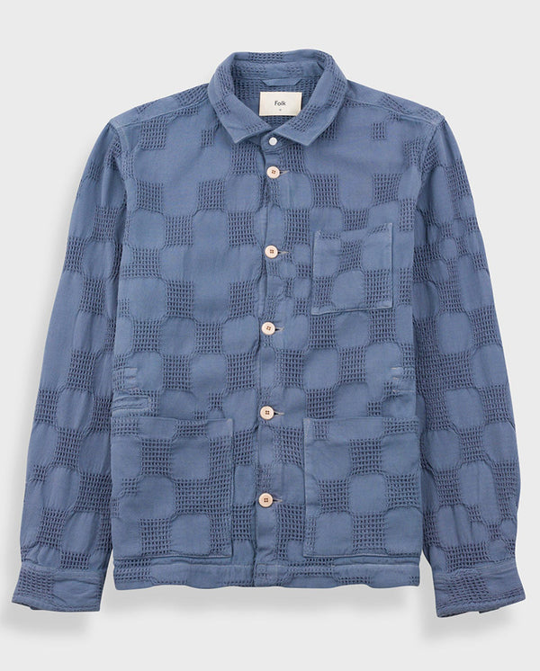 Waffle Assembly Jacket Soft Blue Waffle Check