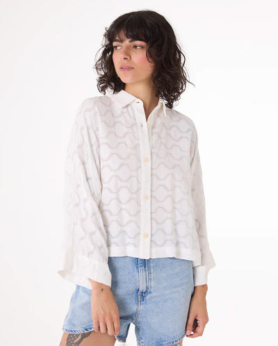 Laelia Kimono Sleeve Shirt WHITE