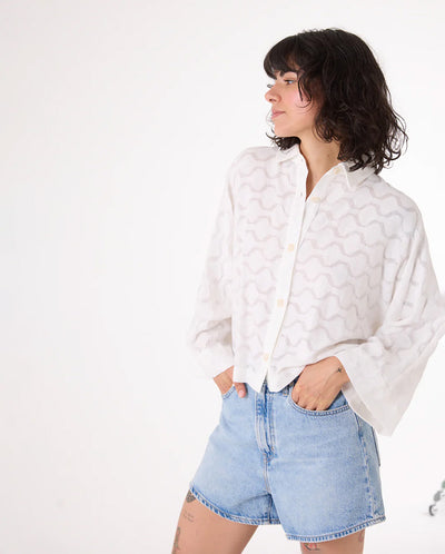 Laelia Kimono Sleeve Shirt WHITE