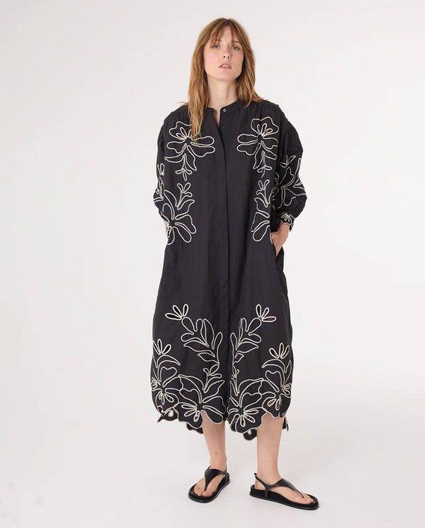 Monica Oversize Shirt Dress Black/White