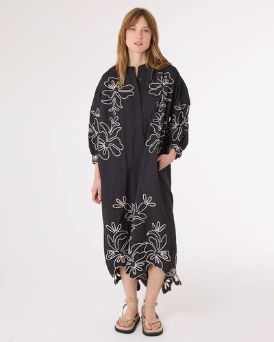 Monica Oversize Shirt Dress Black/White