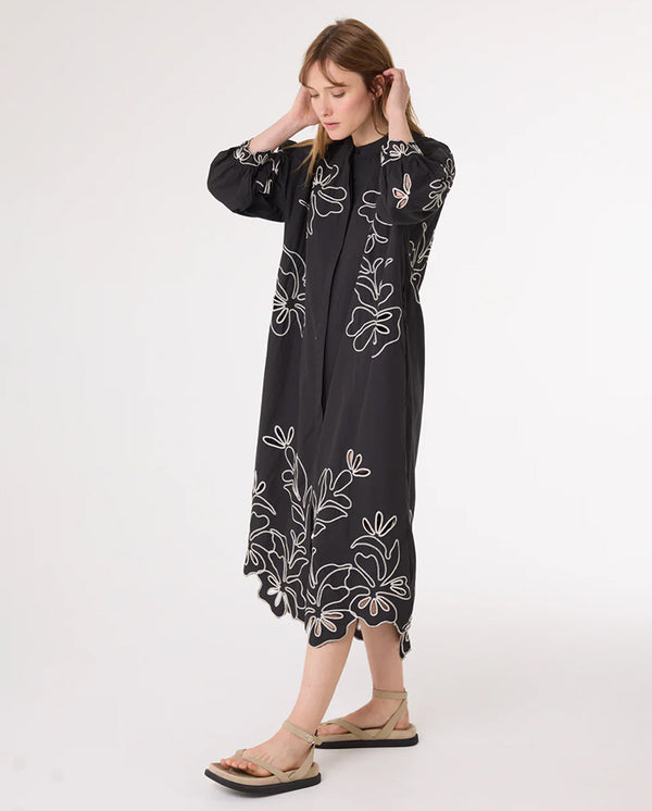 Monica Oversize Shirt Dress Black/White