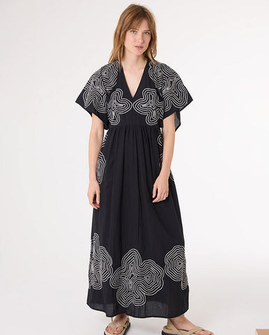 Palmetto Printed Dress Black Print