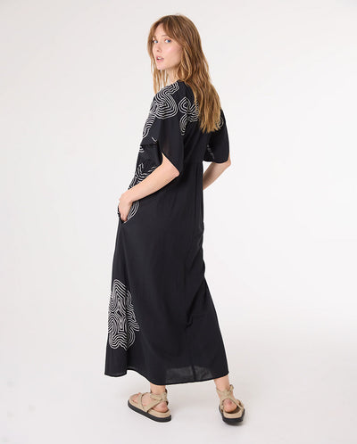 Alba Embroidered Dress BLACK