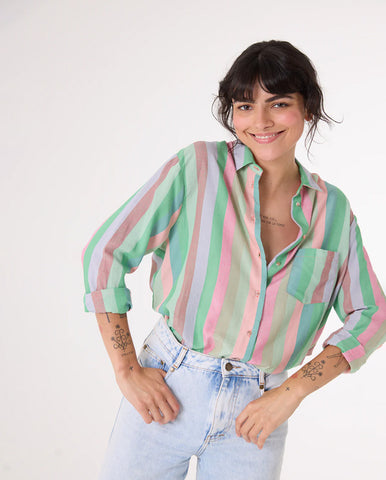 Manon Stripe Shirt GREEN