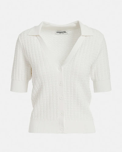 Fabio Knitted Polo Top Off White