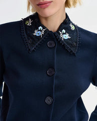 Hollandia Embroidered Cardigan Dark Sapphire