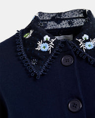 Hollandia Embroidered Cardigan Dark Sapphire