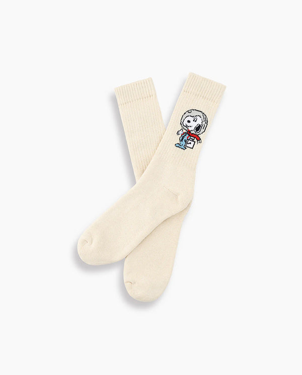 Astro Snoopy Socks ECRU