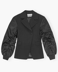 Bonded Crepe Mix jacket BLACK