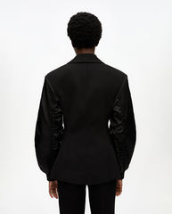 Bonded Crepe Mix jacket BLACK