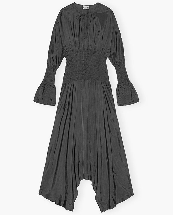 Habotai Smock midi Dress Phantom