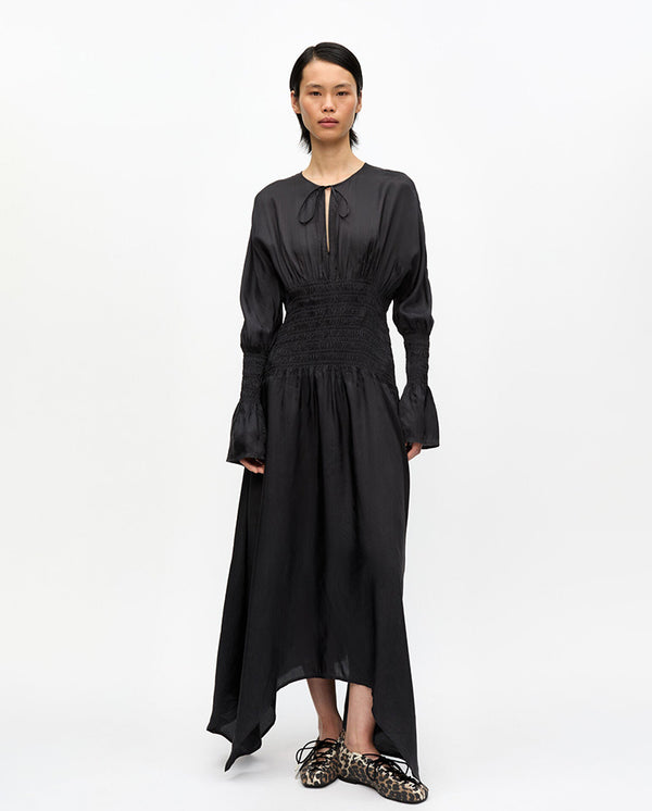 Habotai Smock midi Dress Phantom