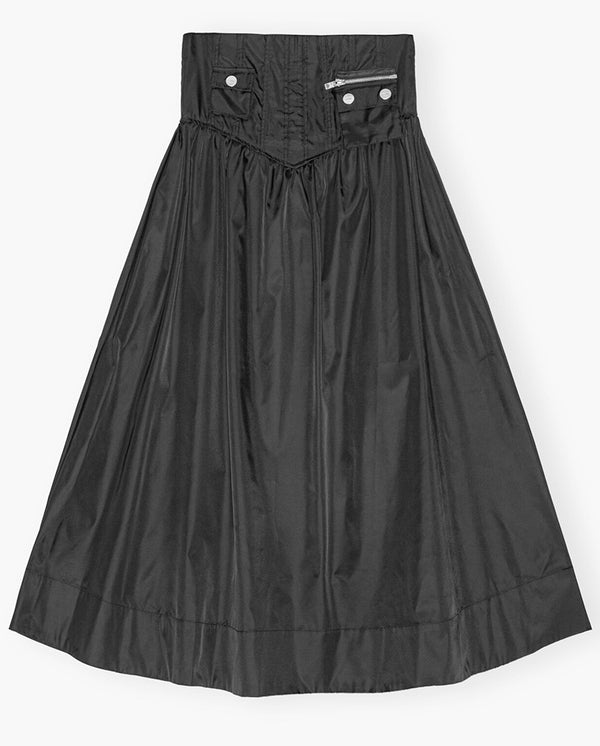 Duchesse Long Pocket Skirt BLACK