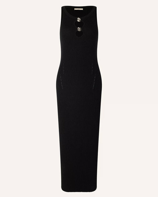 Lorina Ribbed Dress BLACK