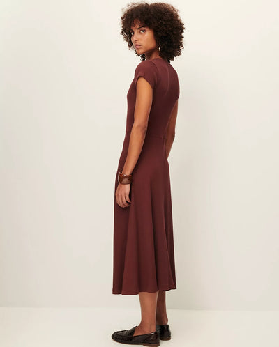 Nea Buttoned Dress Burgundy