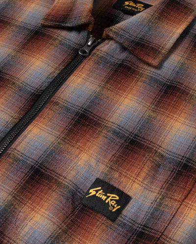 Zip Shirt Brown/Blue Plaid