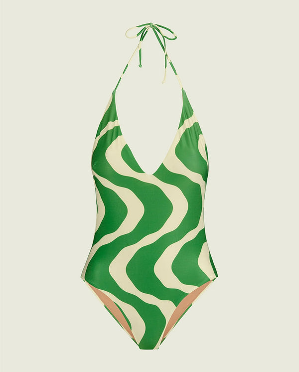 Green Ripple Lido Bathing Suit GREEN
