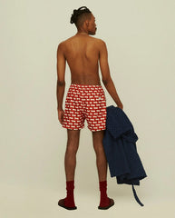 Zig Swim Shorts Red / Ecru Zig