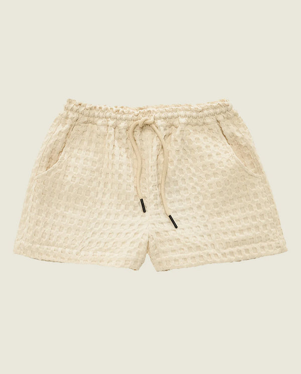 Drizzle Waffle Shorts ECRU