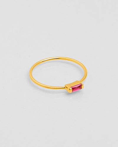 Skinny Rubis Stone Ring GOLD