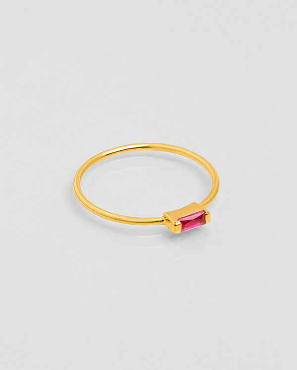 Skinny Rubis Stone Ring GOLD