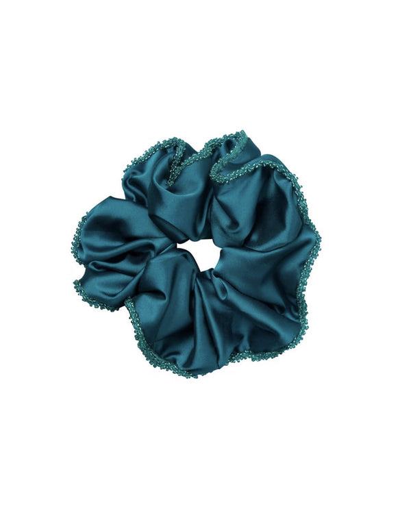 Luster Bead Scrunchie Spruce Green