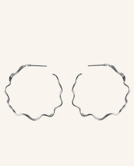 Large Hellir Hoops SILVER