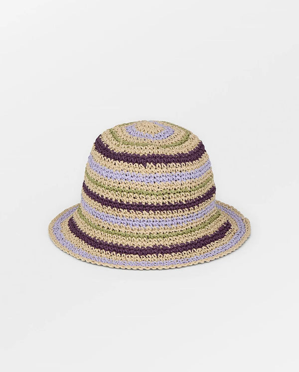 Striped Saverina Straw Hat Plum Perfect