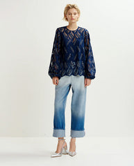 Hanover Lace Top Dark Sapphire