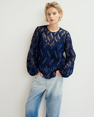 Hanover Lace Top Dark Sapphire