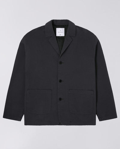 Edison Swollen Seersucker Blazer DARK GREY