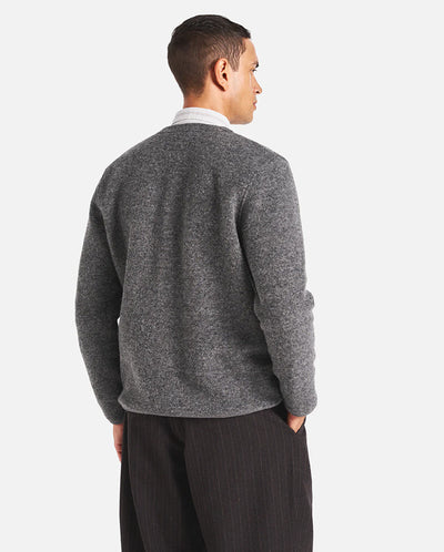 Wool Fleece Cardigan Grey Marl