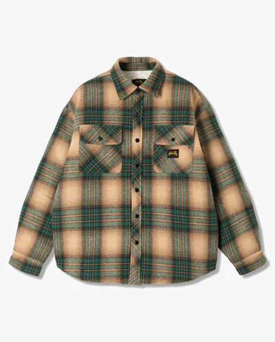 Quilted Plaid Jacket Olive