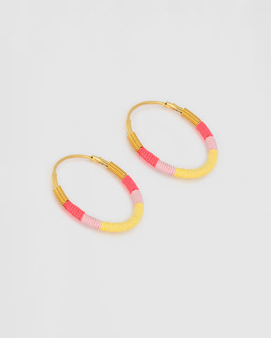 Bo Stone drop Rubis hoops GOLD