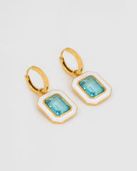 Enamel Stone Earring Aqua marine