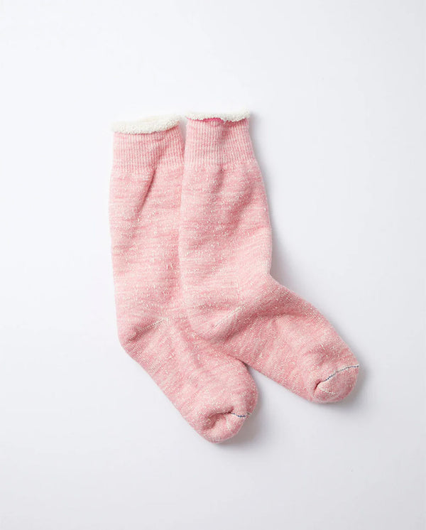 Double Face Crew Socks L Pink