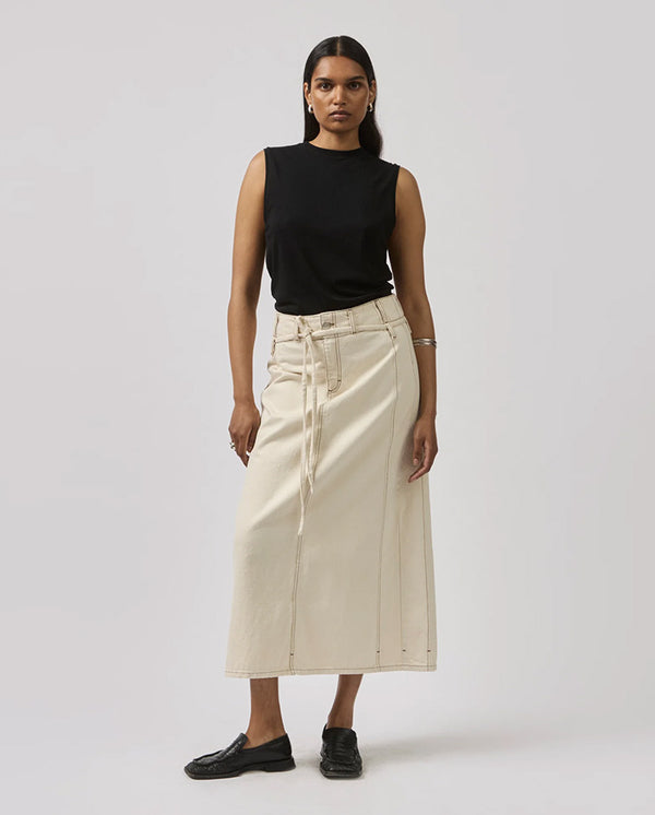 Serene Denim Maxi Skirt Natural